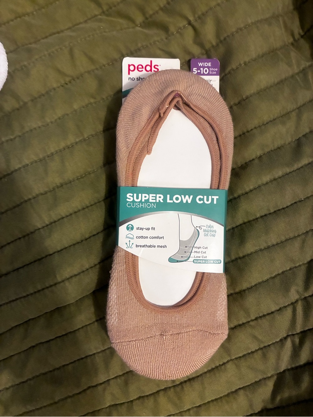 💰5/$10 Peds Super Low Cut Cushion No-Show Socks in Nude